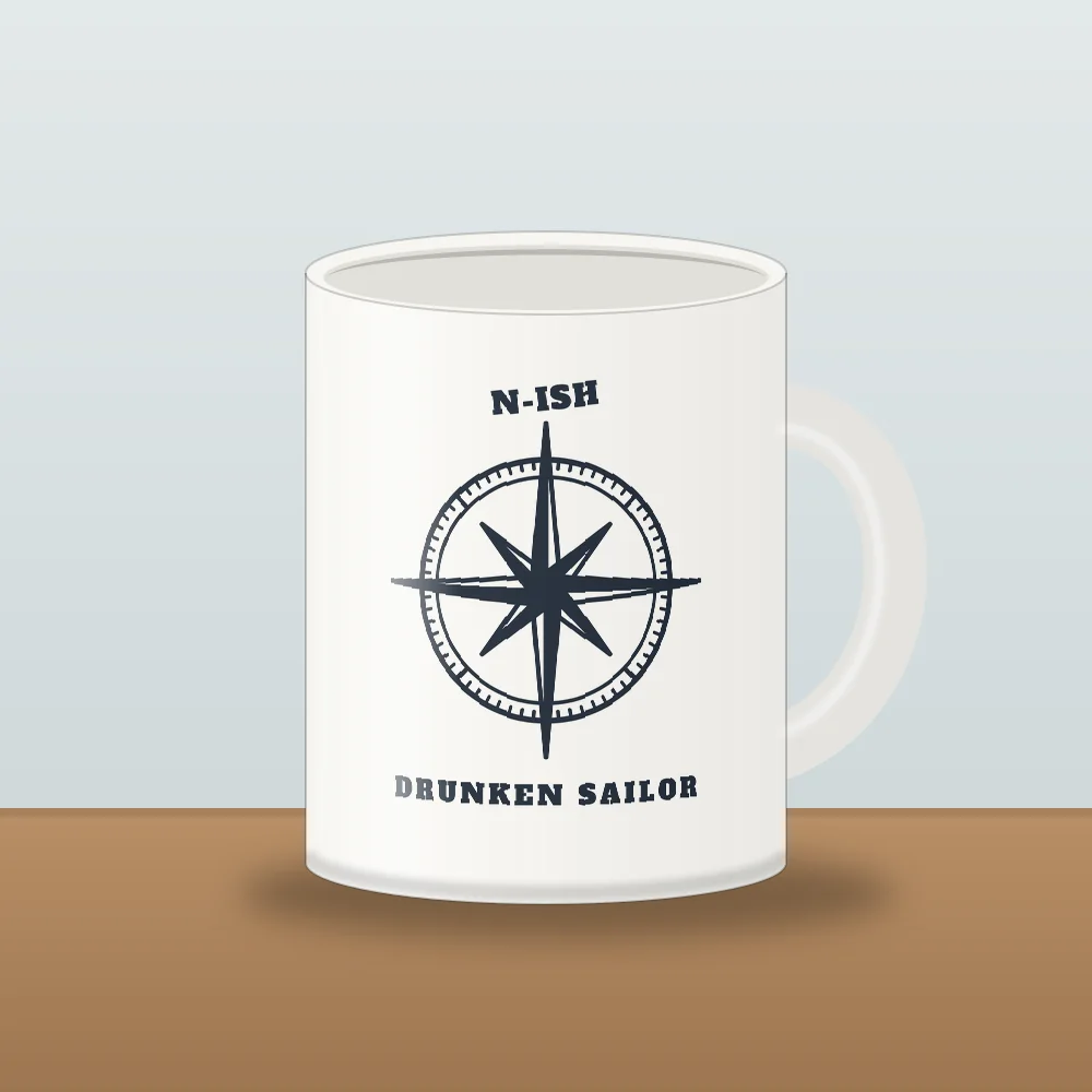 Compass Rose design shown on the White Mug (11 oz)