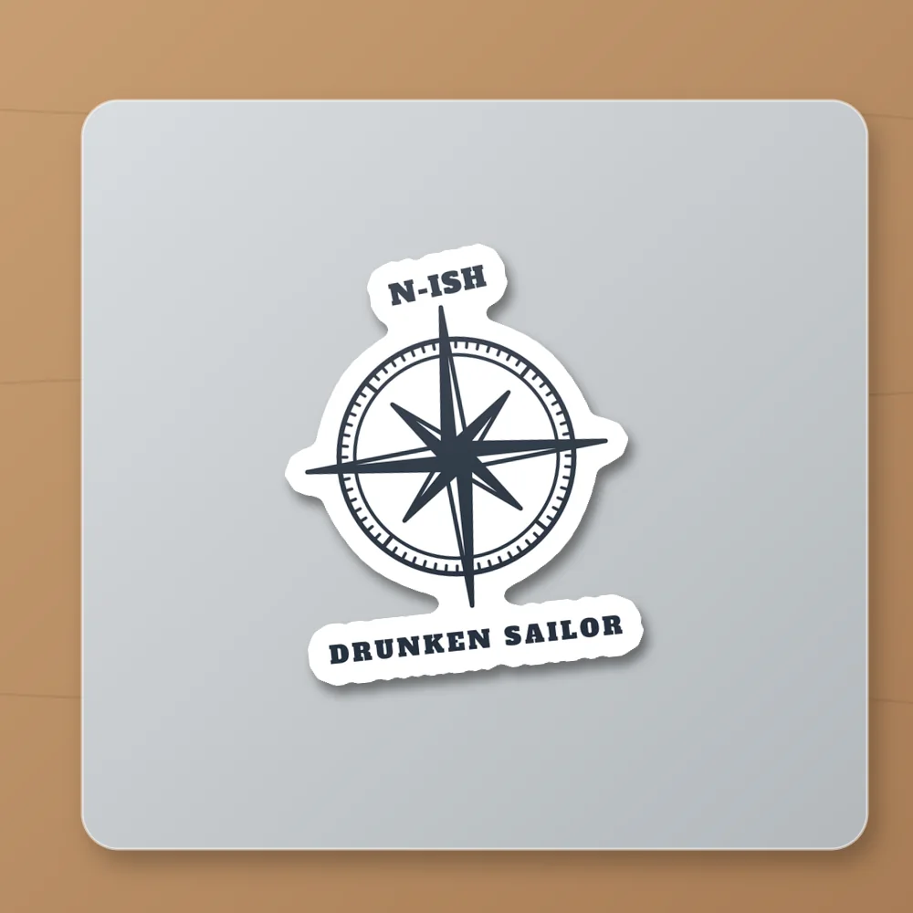 Compass Rose design shown on the Kiss-Cut Sticker