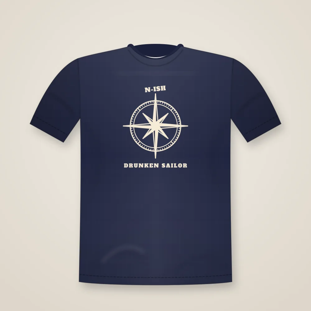Compass Rose design shown on the Unisex T-shirt