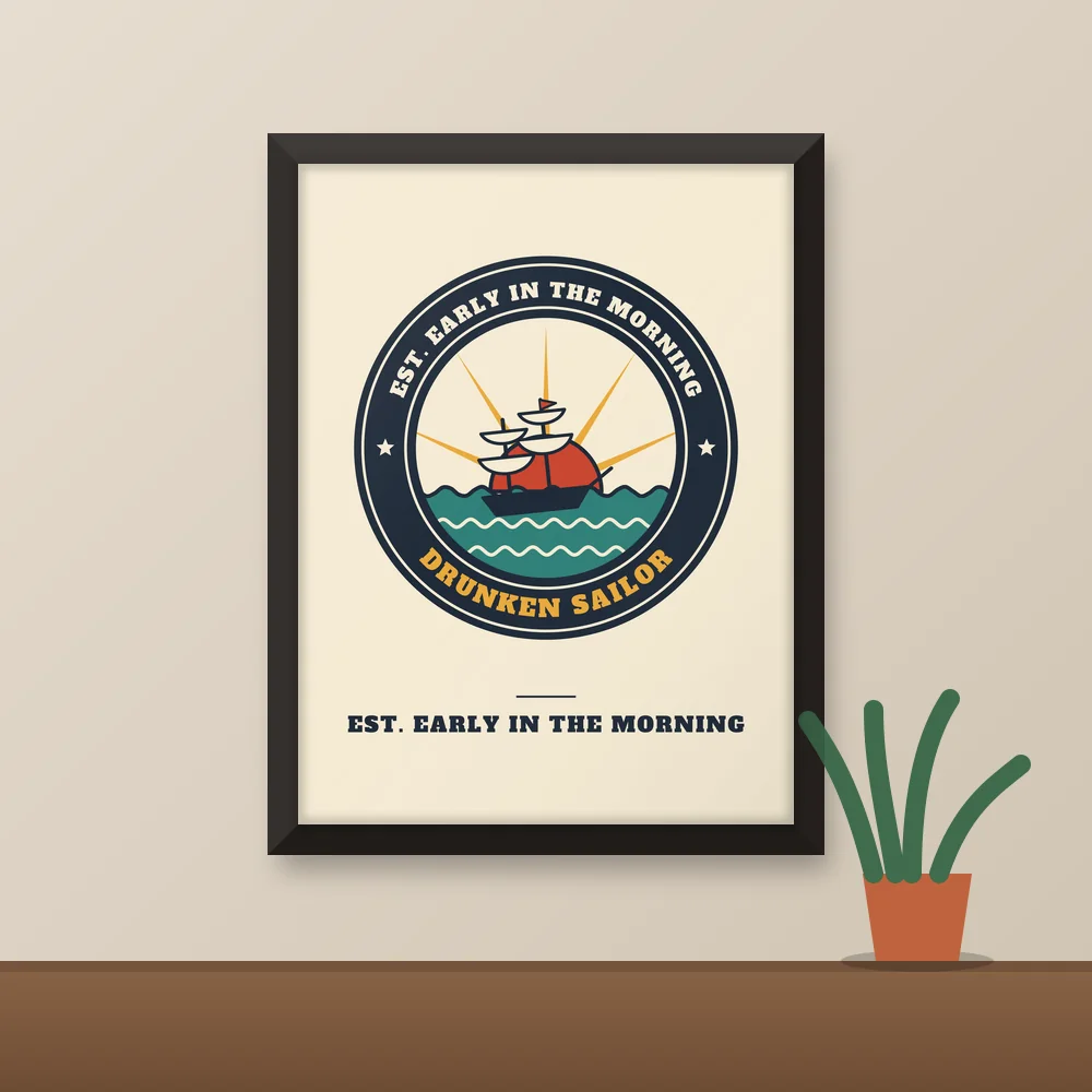 Est. Early in the Morning design shown on the Matte Poster