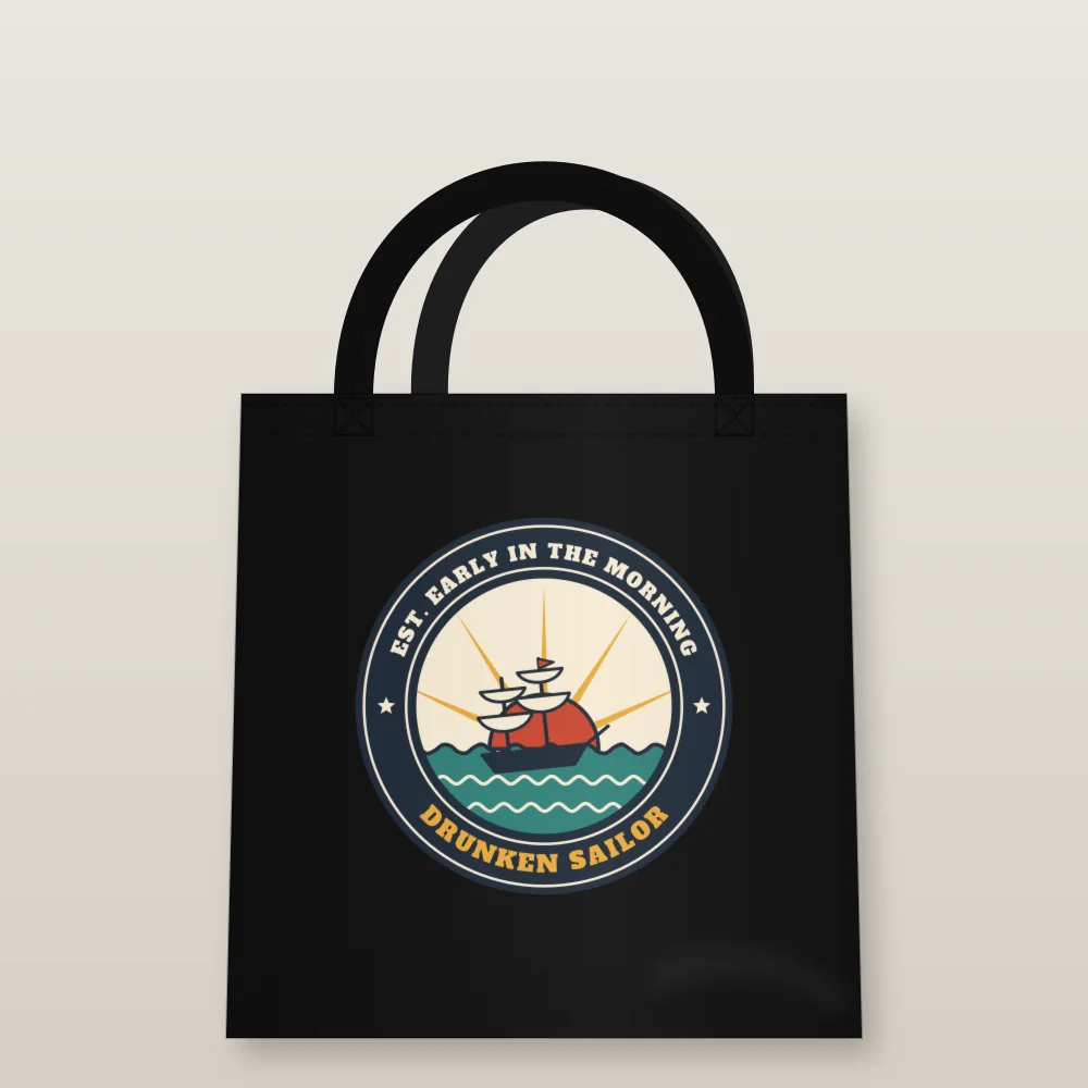 Est. Early in the Morning design shown on the Tote Bag
