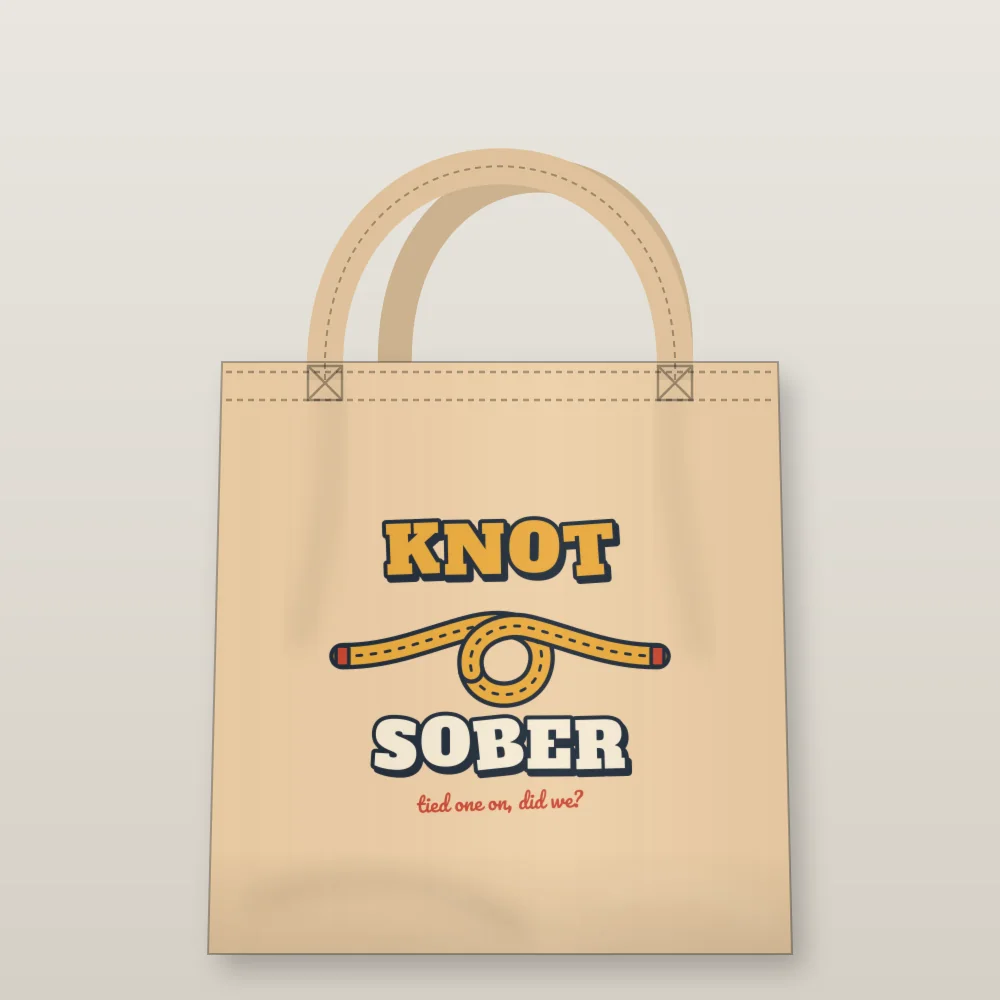 Knot Sober design shown on the Tote Bag