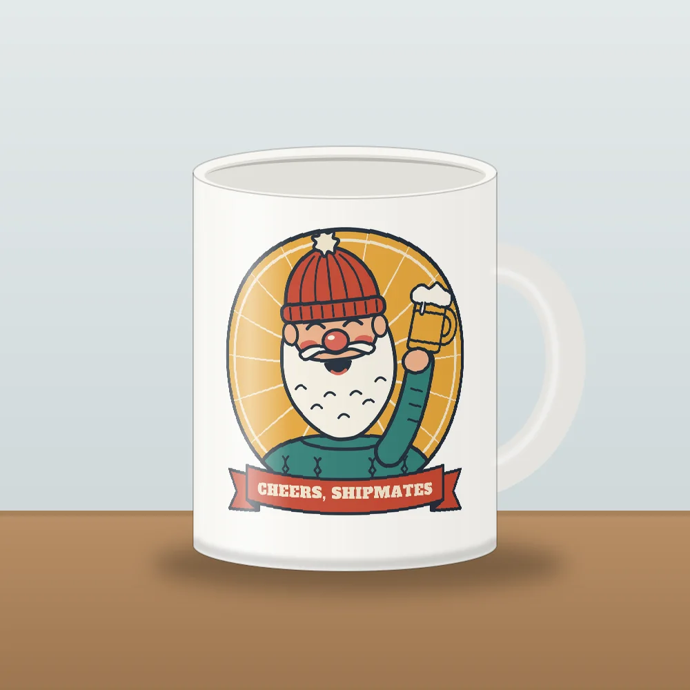 Old Salt: Cheers printed on the White Mug (11 oz)