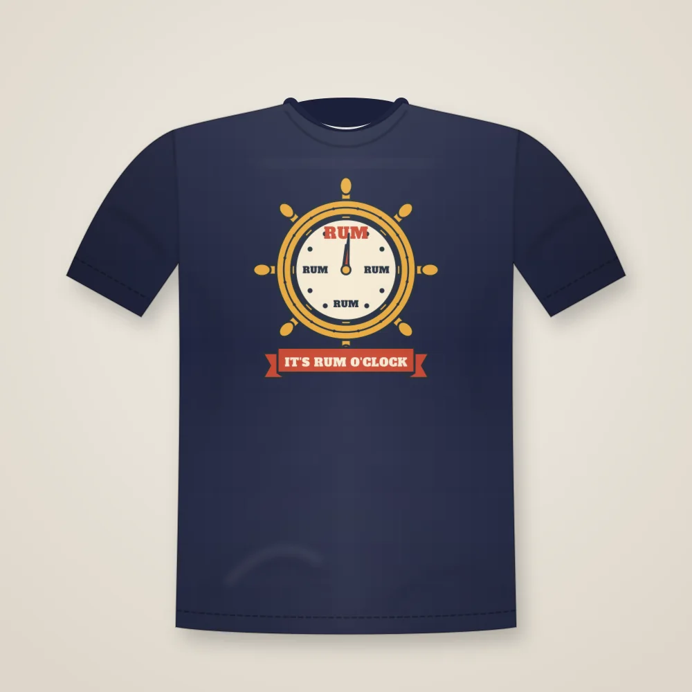 Rum O'Clock design shown on the Unisex T-shirt