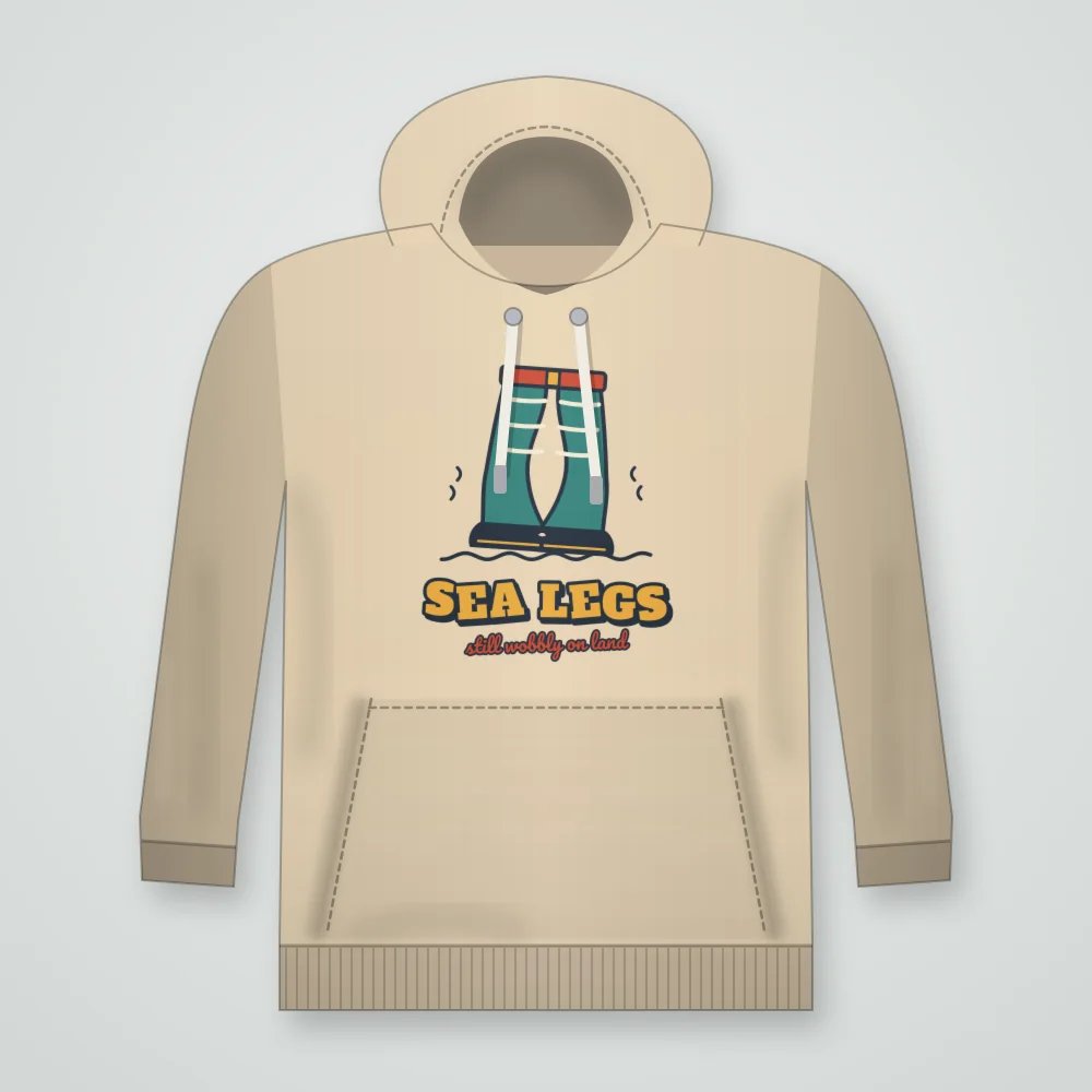 Sea Legs design shown on the Pullover Hoodie