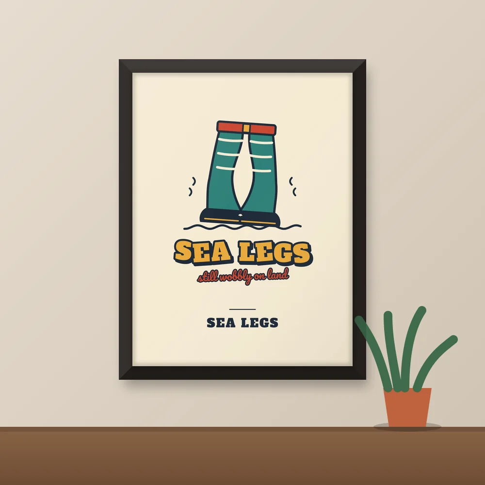 Sea Legs design shown on the Matte Poster