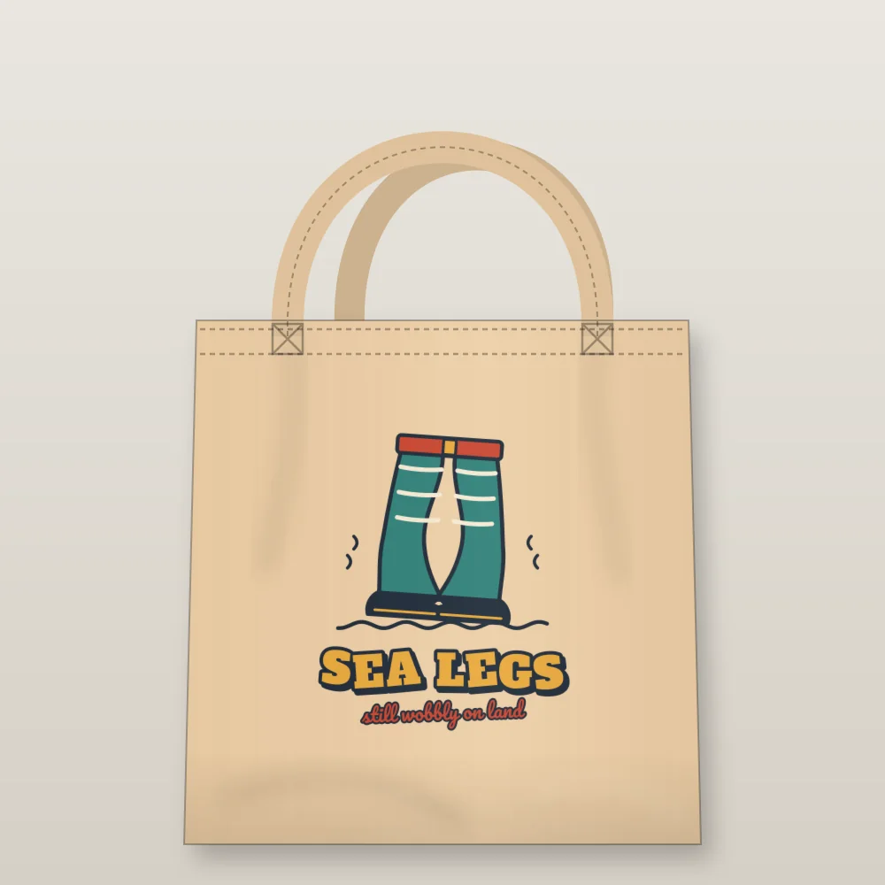 Sea Legs design shown on the Tote Bag