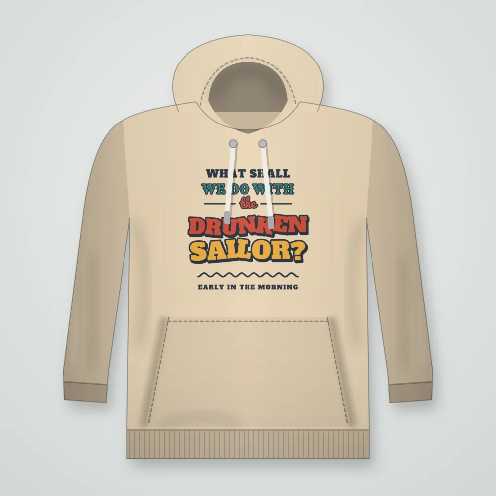 What Shall We Do? design shown on the Pullover Hoodie