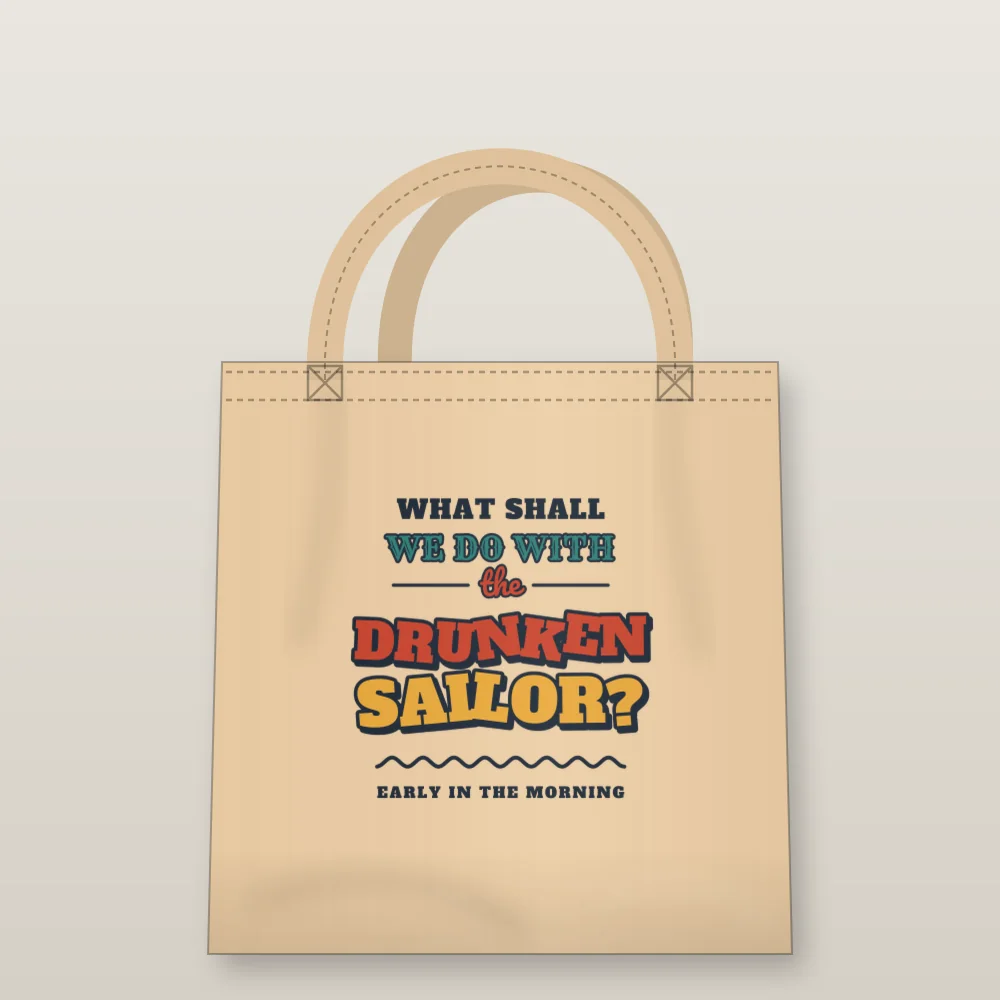 What Shall We Do? printed on the Tote Bag in Oyster