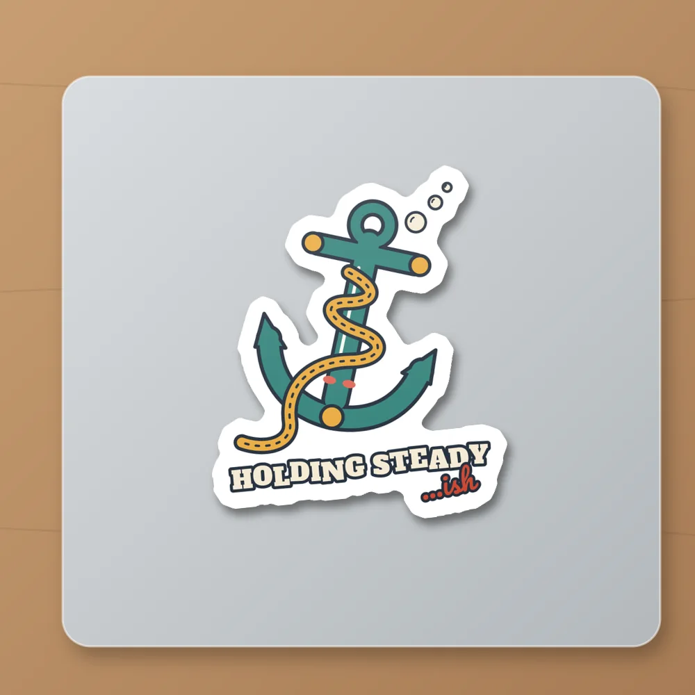 Tipsy Anchor design shown on the Kiss-Cut Sticker